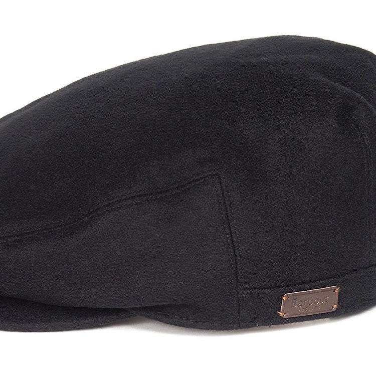 Redshore Flat Cap Black - Cappello a Coppola Nero MHA0439-BK71-FW23  BARBOUR 