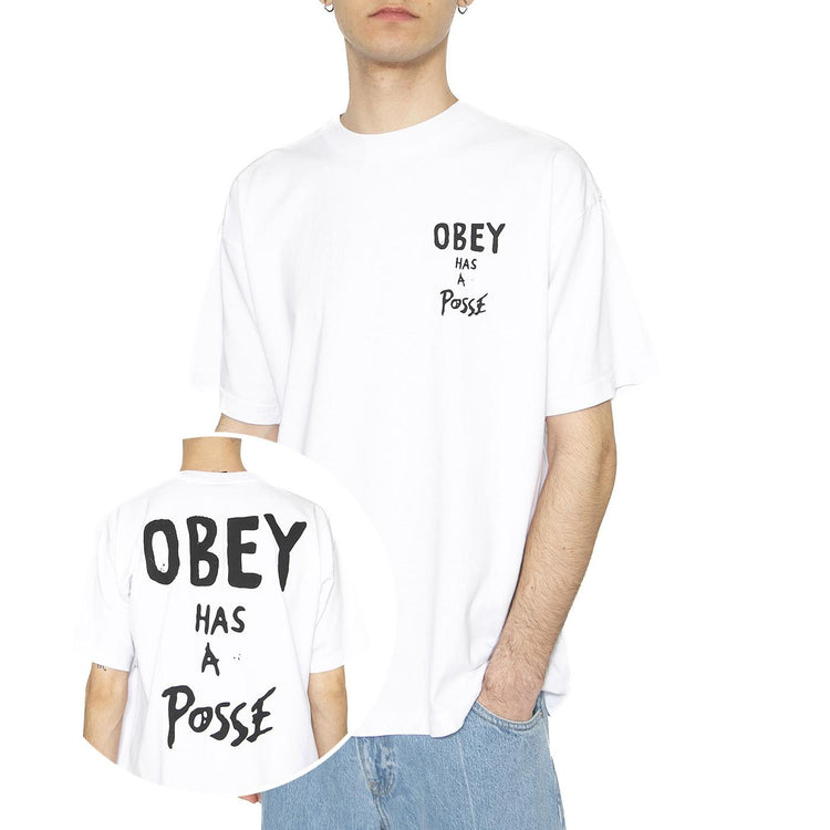 Obey Has  A Posse Tee White - Maglietta Girocollo Uomo Bianca 166913915-WHT  OBEY 