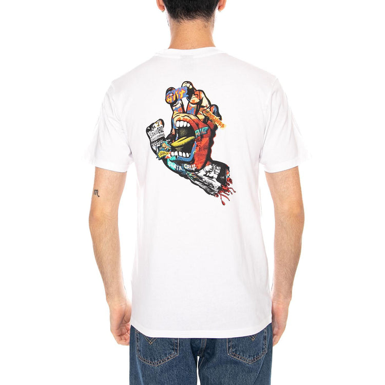 COLLAGE HAND T-SHIRT - Maglietta Girocollo Uomo Bianca SCA-TEE-13257 WHT SANTA CRUZ 