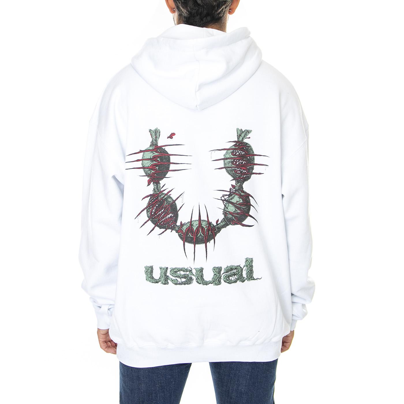 Dionea Hoodie White - Felpa con Cappuccio Uomo Bianca W22H-DIONEA-WHT  USUAL 