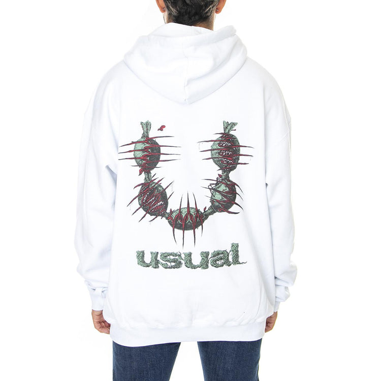 Dionea Hoodie White - Felpa con Cappuccio Uomo Bianca W22H-DIONEA-WHT  USUAL 