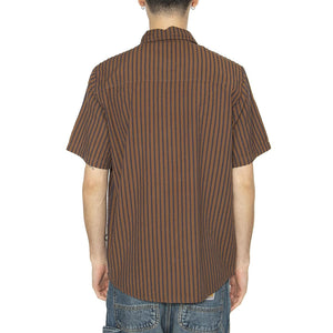 Brown Stripes Tom Shirt Brown - Camicia Maniche Corte Uomo Multicolore MSH00198-BROWN  THINKING 