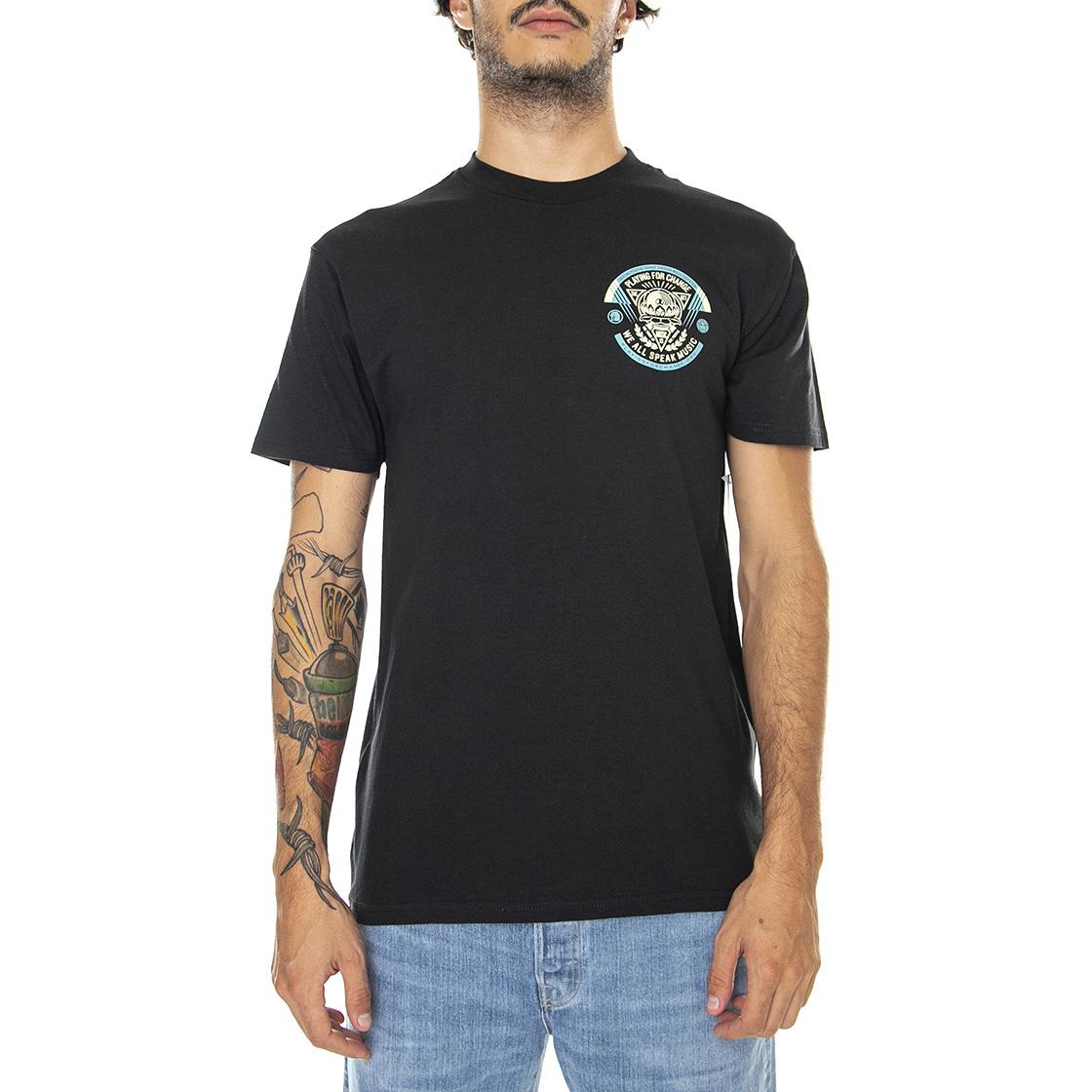 Playing For Change Classic Tee Black - Maglietta Girocollo Uomo Nera 165263298-BLK  OBEY 