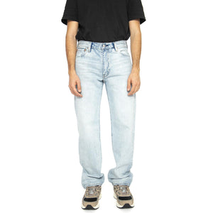 555 Relaxed Straight Baby Blu Essential - Pantaloni Denim Jeans Uomo Blu 000LO-0005  LEVIS 