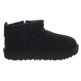 UGG Classic Ultra Mini Black - Boys'/Girls' Black Suede Shoes UGG Kids