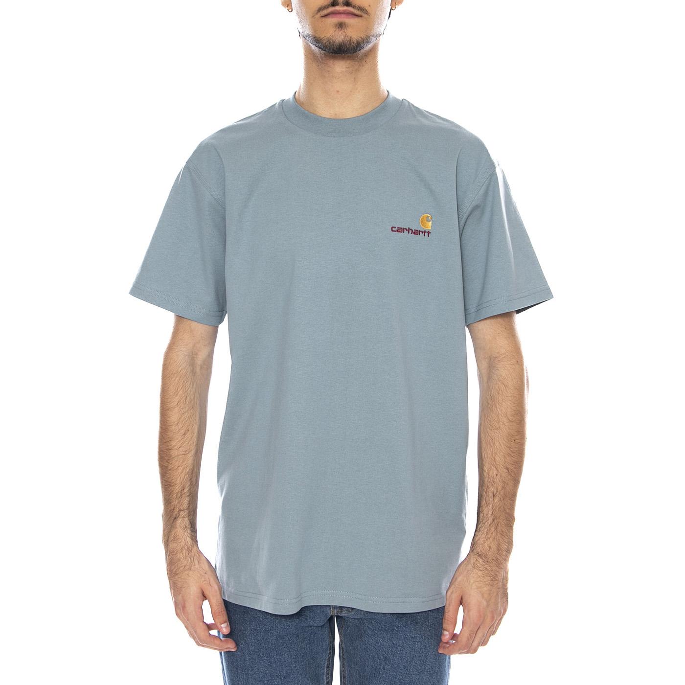 S/S American Script T-Shirt Citadel - Maglietta Girocollo Uomo Blu Medio I029956.33EXX  CARHARTT WIP 