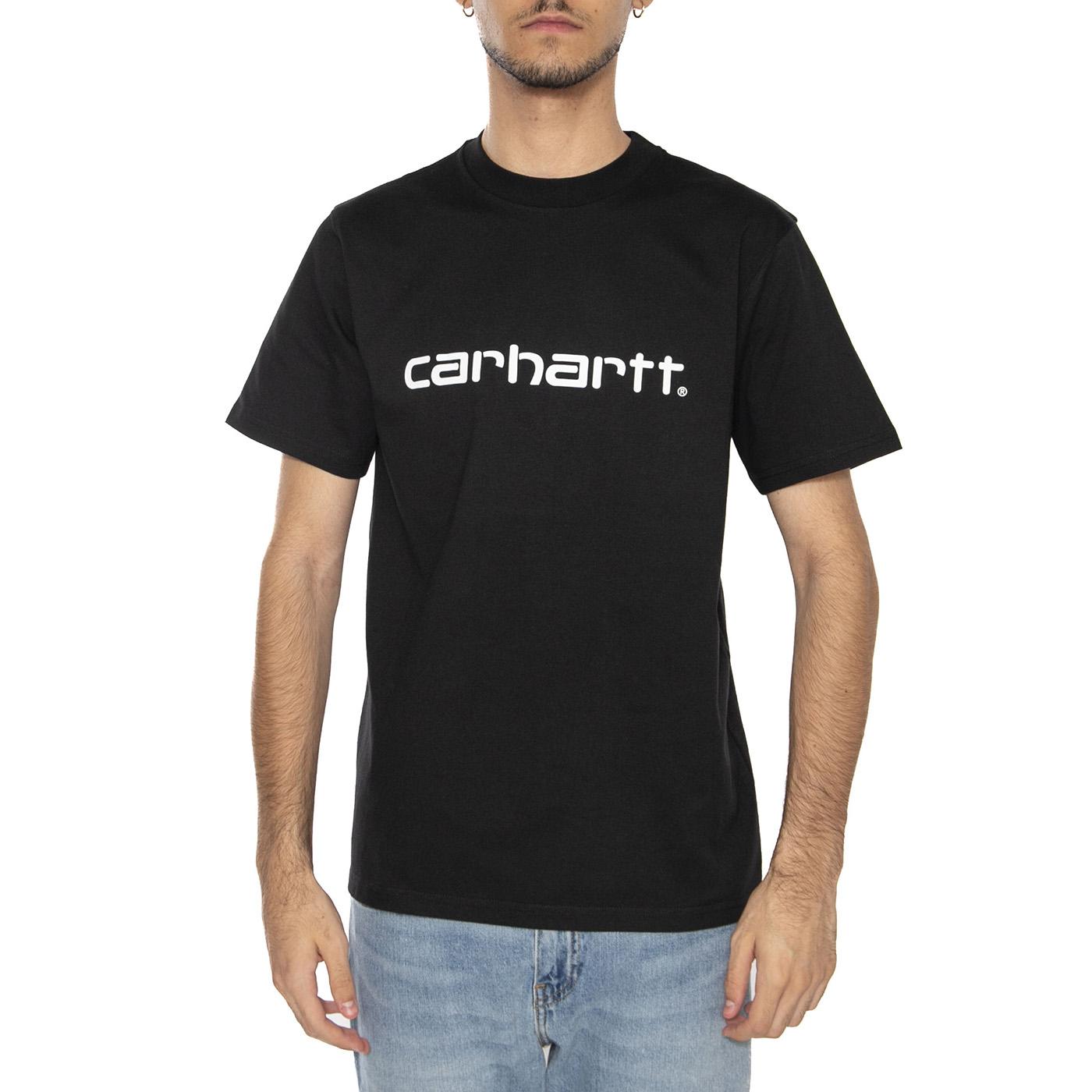 S/S Script T-Shirt Black / White - Maglietta Girocollo Uomo Nera I035700.0D2XX  CARHARTT WIP 