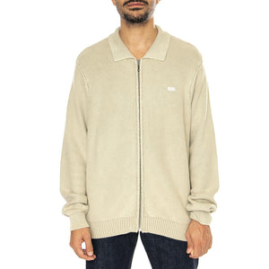 Anton Zip Overdyed Sweater Putty - Maglione con Zip Uomo Beige KN00511-PUTTY  HUF 