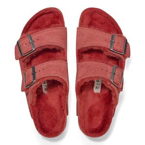 W' Arizona Shearling Sienna Red, Suede Leather Sandals - Sandali Donna Rossi 1025710  BIRKENSTOCK 