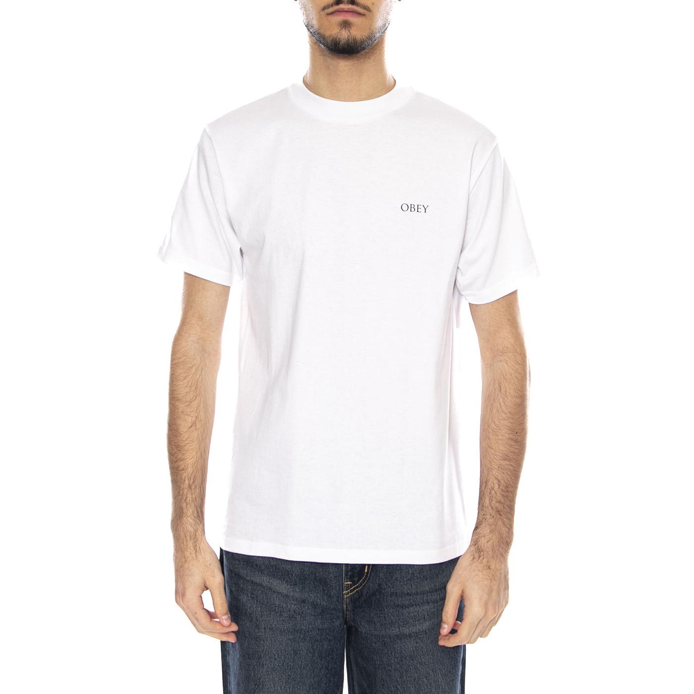 Obey Peace & Justice Statue Maglietta -- Maglietta Uomo Bianca 165264238 WHT OBEY 