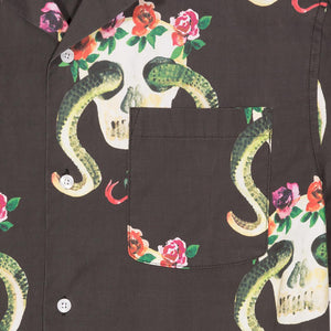 SKULL PATTERN SHIRT BLACK 111969-BLACK  STUSSY 