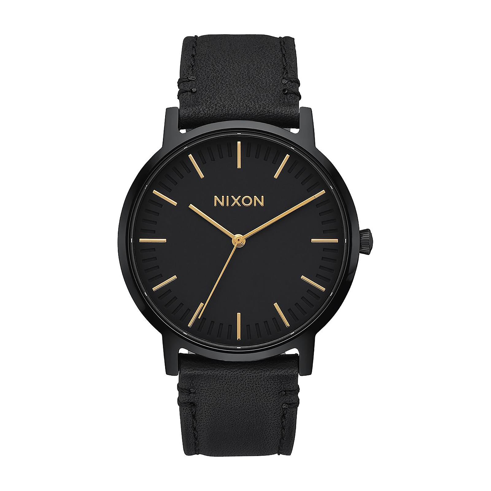Porter Leather All Black / Gold, 40mm A1058-1031  NIXON 
