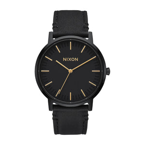 Porter Leather All Black / Gold, 40mm A1058-1031  NIXON 