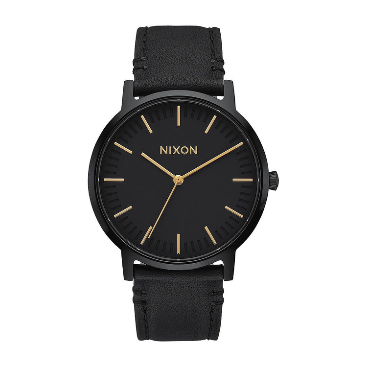Porter Leather All Black / Gold, 40mm A1058-1031  NIXON 