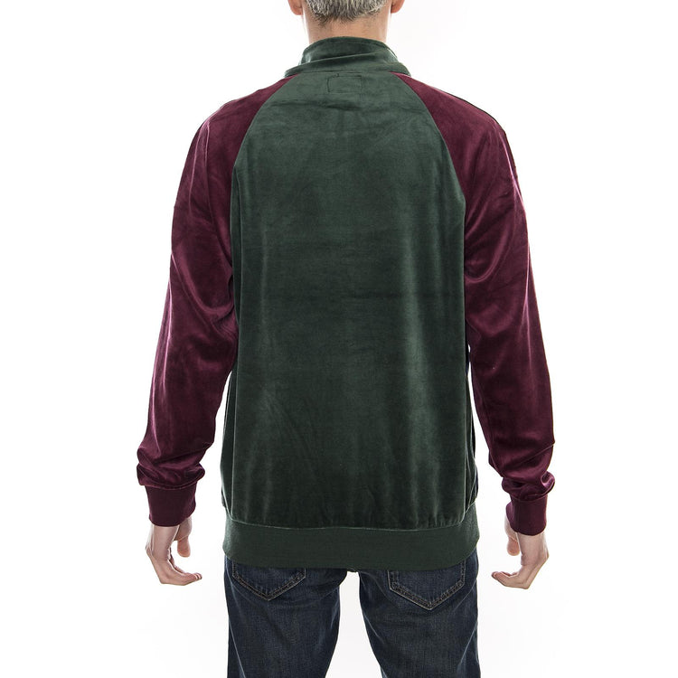 VELOUR PANELED TRACK JACKET GREEN 115393-GREEN  STUSSY 