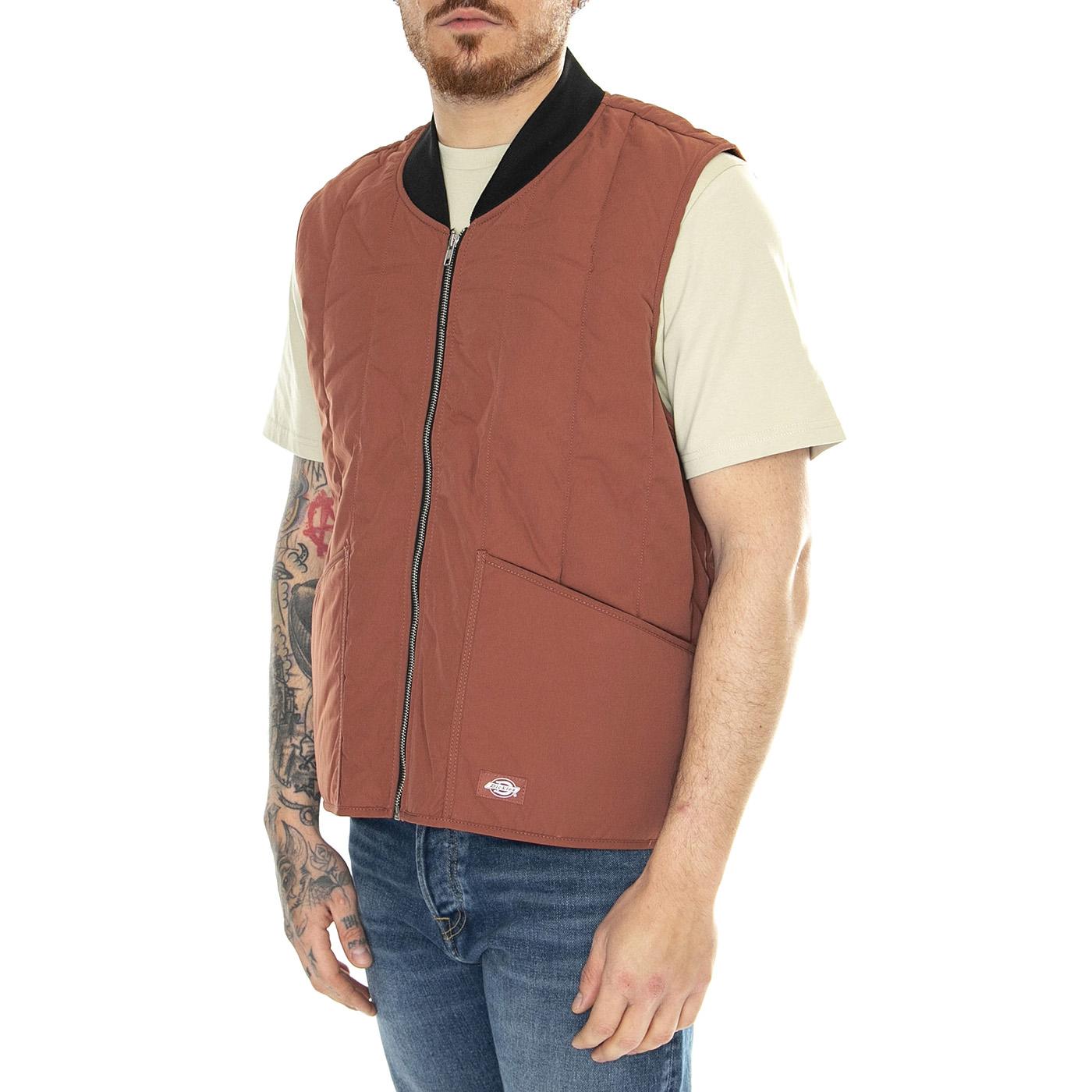 Quilted Vest Nin Mahogany - Giacca Smanicata Uomo Rossa DK0A4YVGH441  DICKIES 