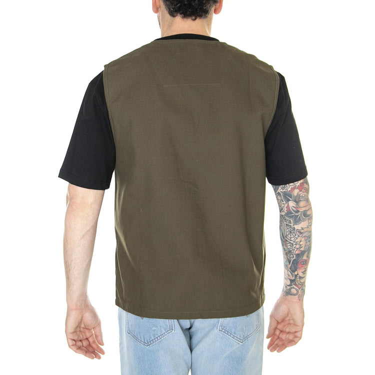Workwear Camo Vest Military Green - Giacca Estiva Smanicata Uomo Verde 6040041-12515  CAT 
