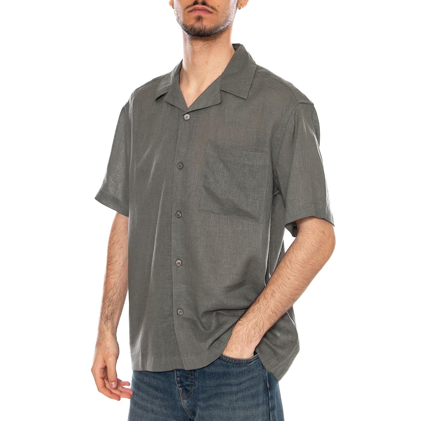 SHORT SLEEVES SHIRT CASTOR GREY - Camicia Maniche Corte Uomo Grigia 22036242 4919783 ONLY & SONS 