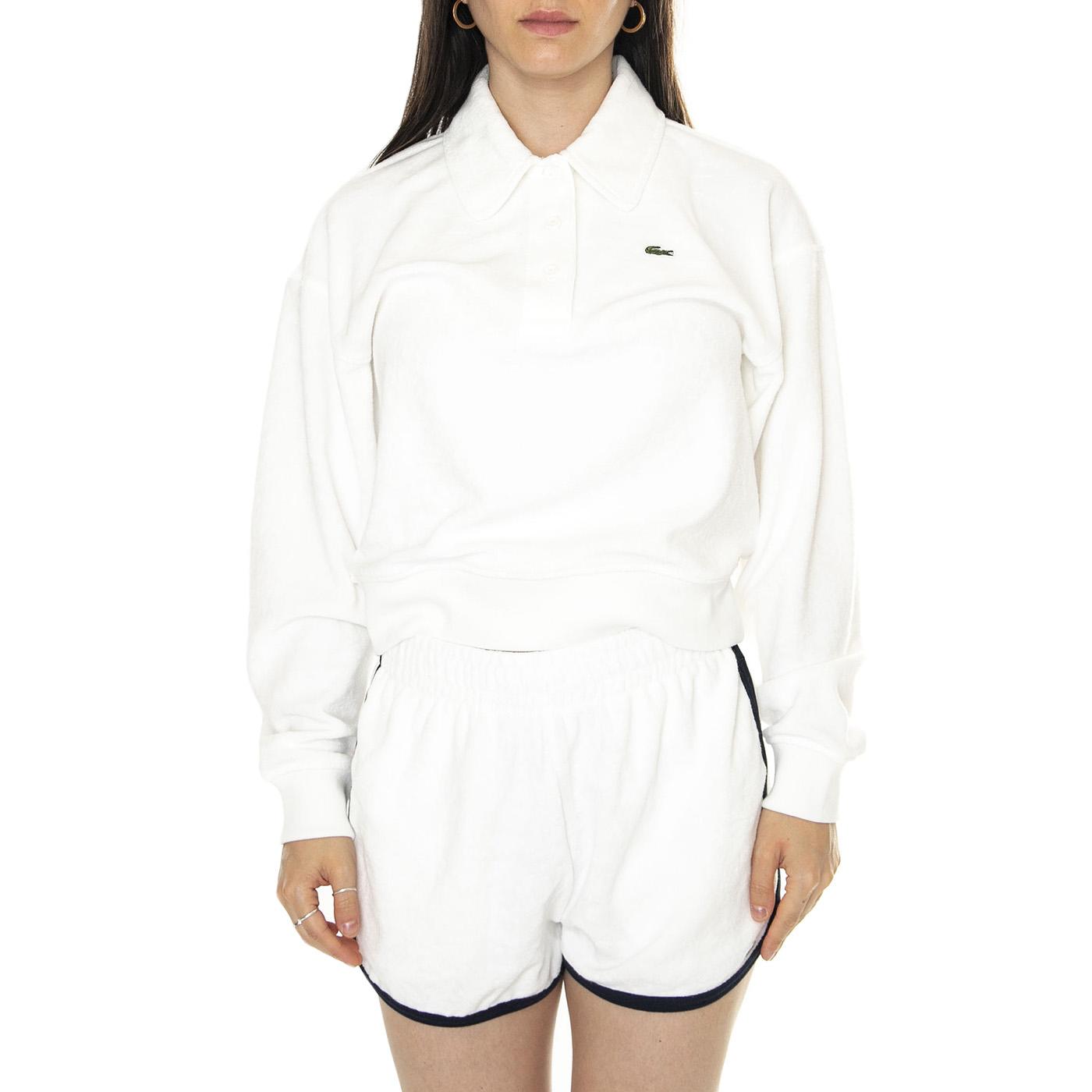 Sweatshirt 70V White - Felpa Polo Donna Bianca SF9449-70V  LACOSTE 