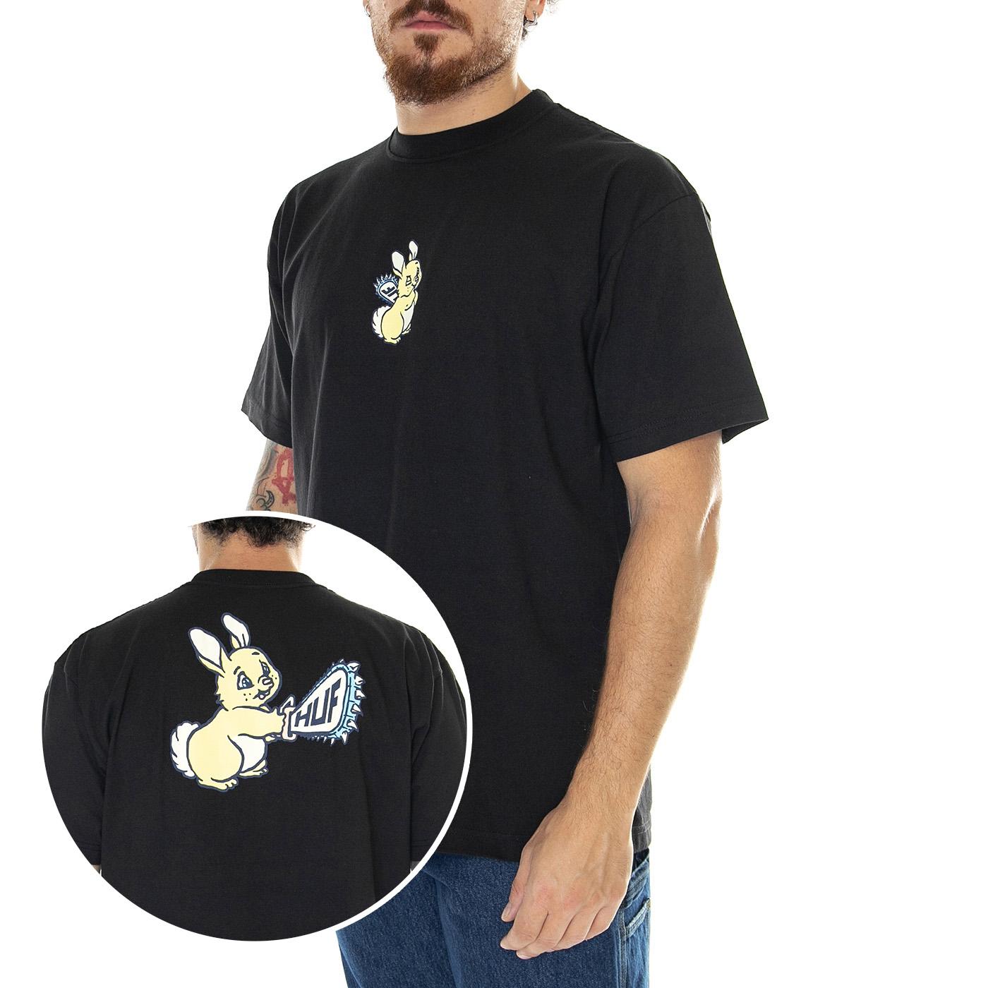 Bad Hare Day S/S Tee Black - Maglietta Girocollo Uomo Nera TS02108-BLACK  HUF 