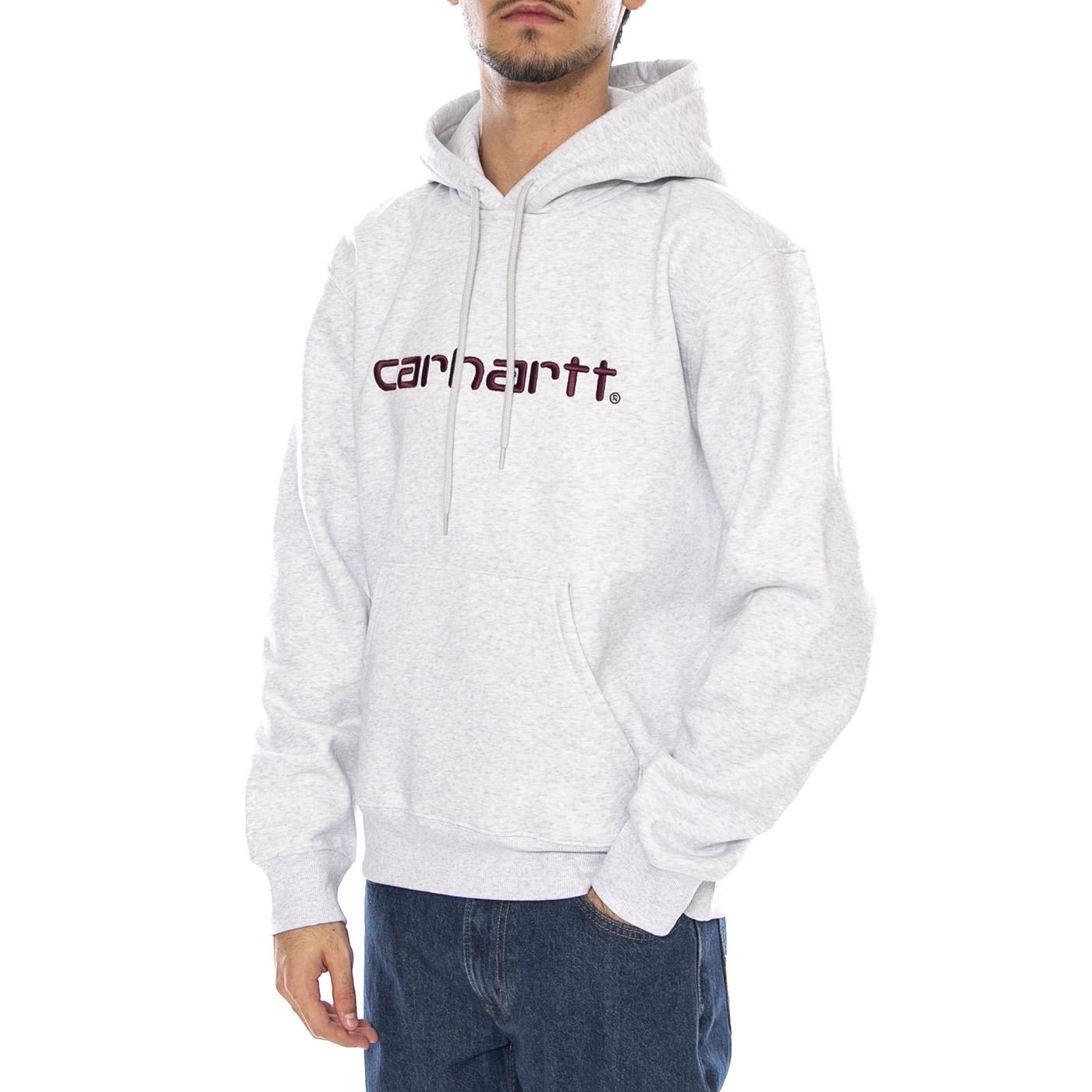 Hooded Carhartt Sweat Ash Heather / Rondo - Feklpa con Cappuccio Uomo Grigia I030547.38HXX  CARHARTT WIP 