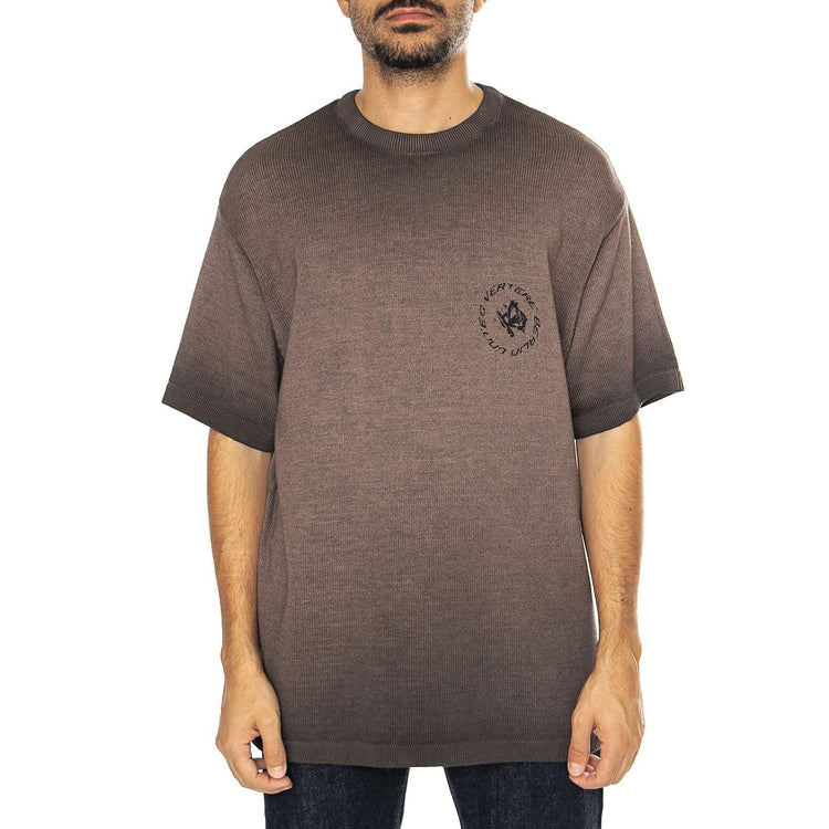 Circle Knit T-Shirt Washed Olive - Maglietta Girocollo Uomo Marrone VER-KT271-WSDOLI  VERTERE BERLIN 