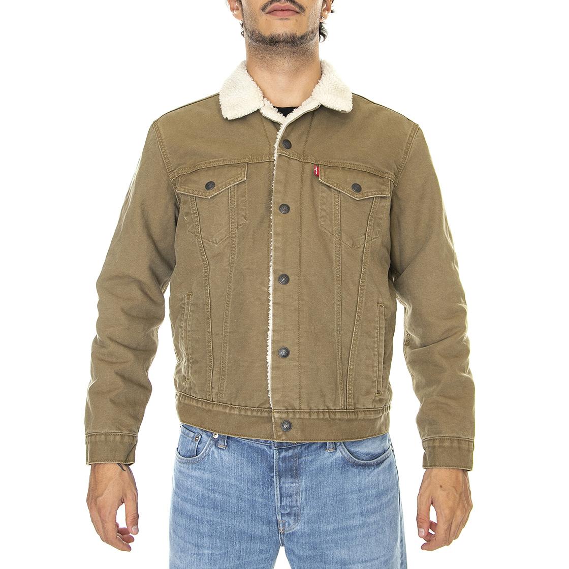 Type 3 Sherpa Trucker Washed Cougar Canv - Giacca Invernale Uomo Marrone 16365-0158  LEVIS 