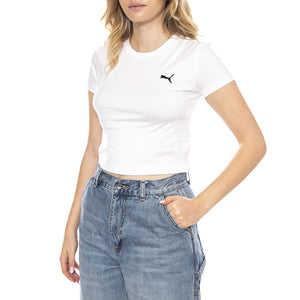 WARDROBE ESS Baby Tee -- Maglietta Donna Bianca 629745-02 . PUMA 