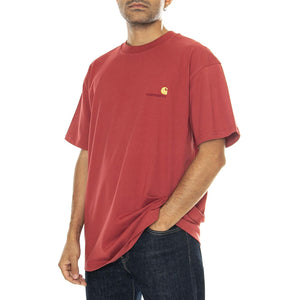 S/S American Script T-Shirt Tuscany - Maglietta Girocollo Uomo Rossa I029956.002XX  CARHARTT WIP 