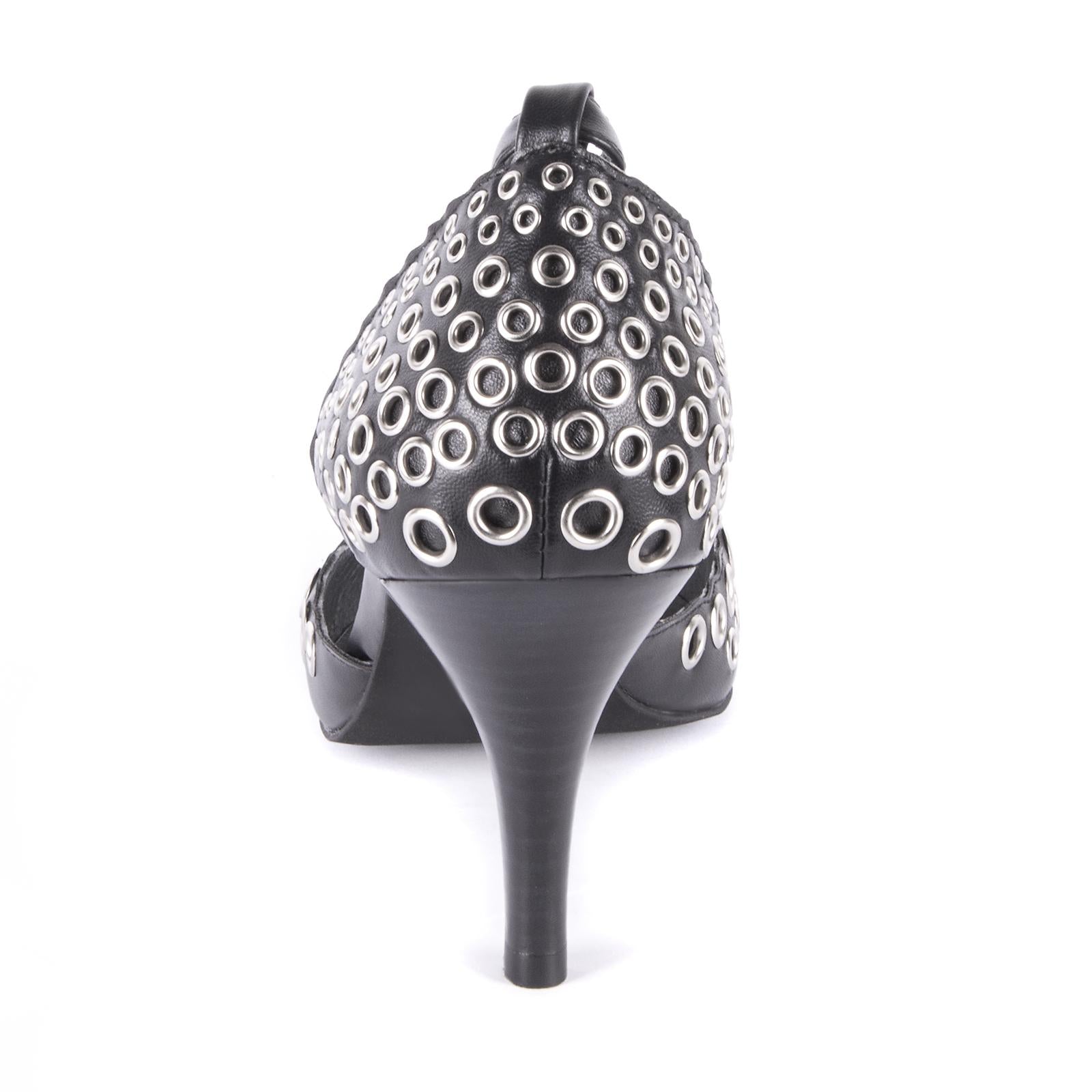 LYMAN LEATHER BLACK +SILVER JCSJC2322LEA-BLACK  JEFFREY CAMPBELL 