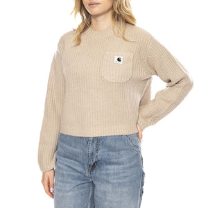 W Mira Sweater - Beige - Maglione Girocollo a Coste Donna I035382_2LP_XX . CARHARTT WIP 