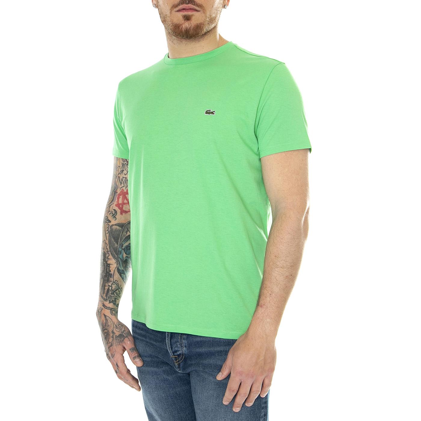 T-Shirt UYX Green - Maglietta Girocollo Uomo Verde TH6709-UYX  LACOSTE 