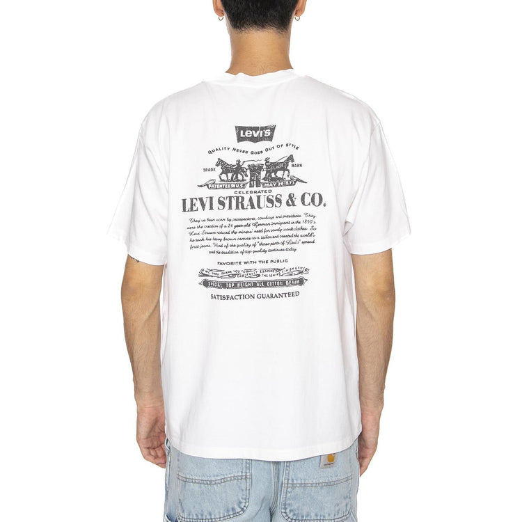 Vintage Fit Graphic Tee Badge BW 2HP White Brown - Maglietta Girocollo Uomo Bianca 87373-0214  LEVIS 