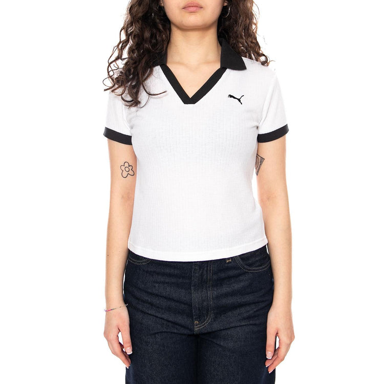 WARDROBE ESS Polo - Polo Donna Bianca con Logo Puma 635395 02 PUMA 