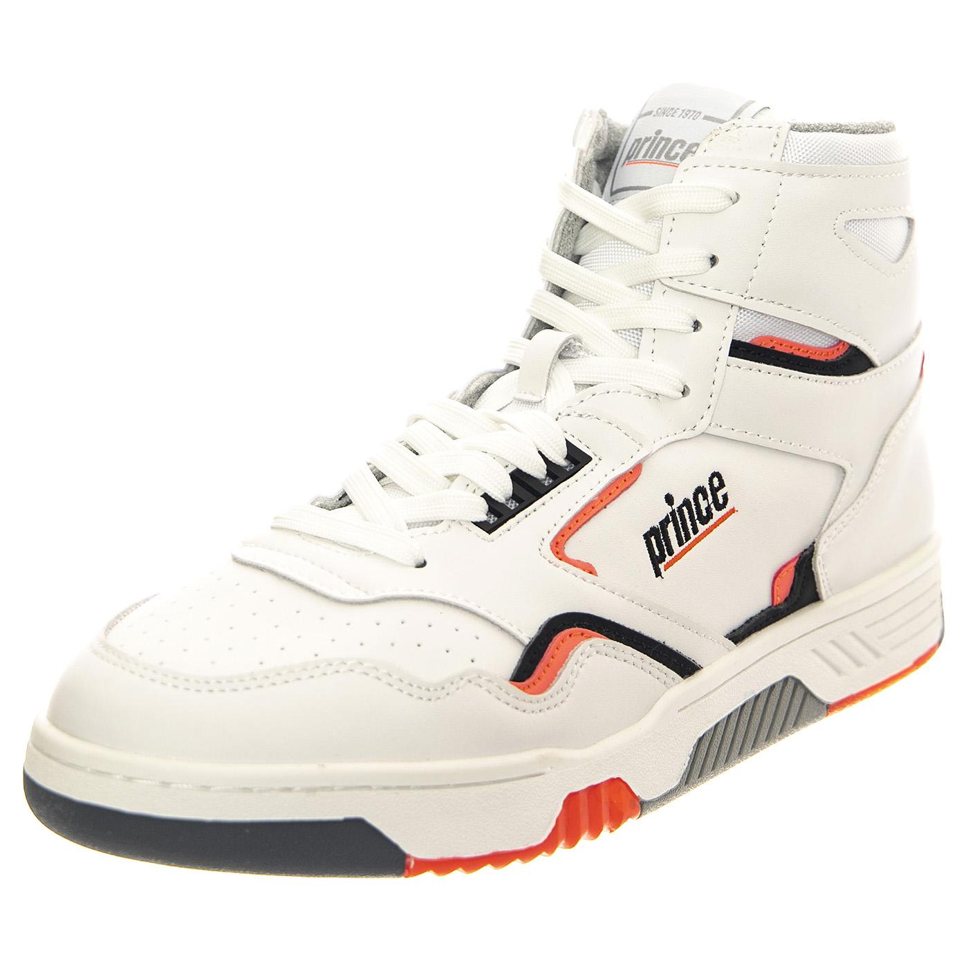 FST847 White / Coral - Scarpe Profilo Alto Uomo Bianche PEMFST847-WHC  PRINCE 