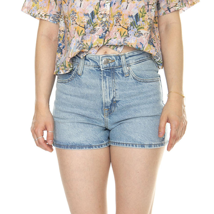 Carol Short Light Dew Blue - Pantaloncini Denim Jeans Donna Blu 112349019  LEE 