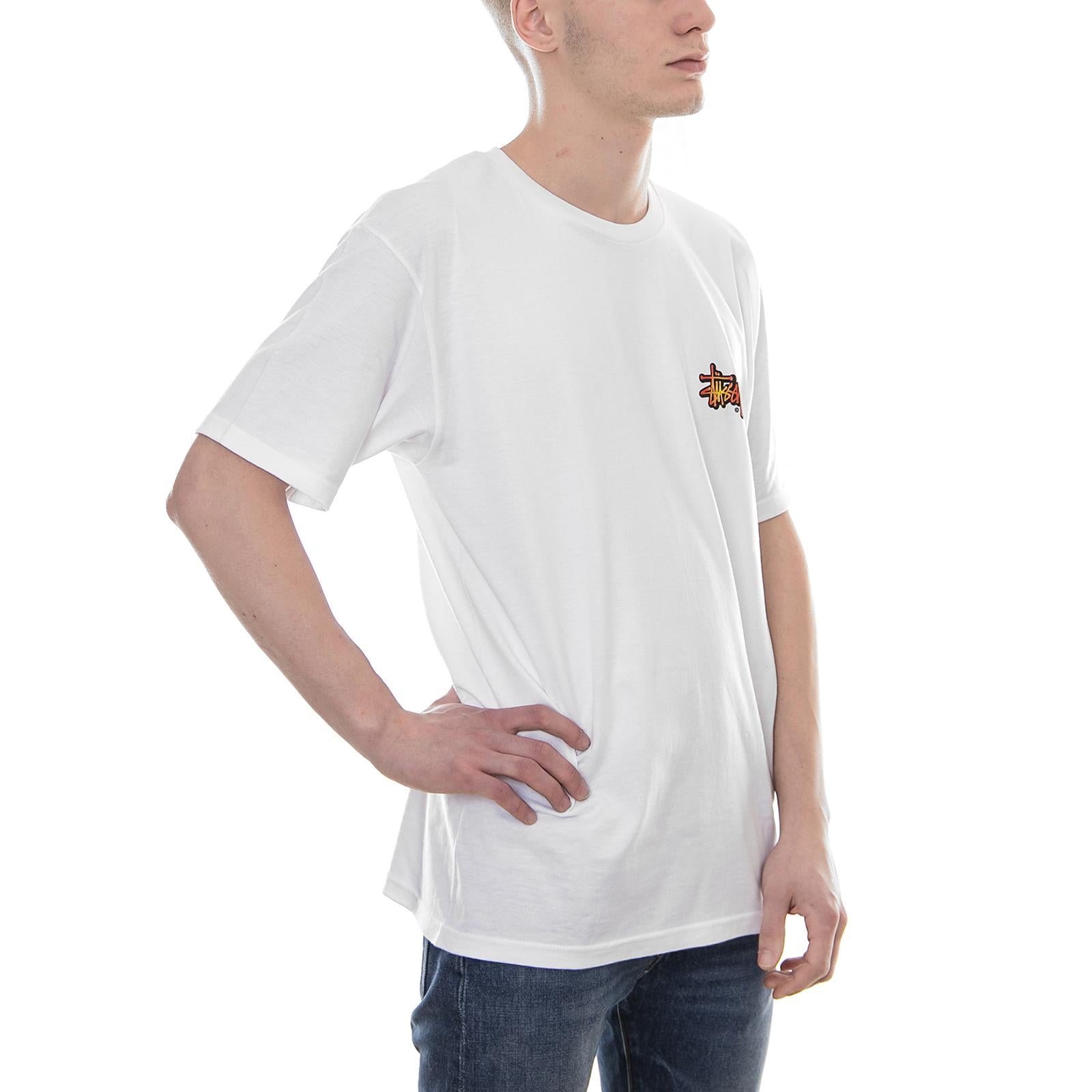 FIREBALL TEE WHITE 1904225-WHIT . STUSSY 