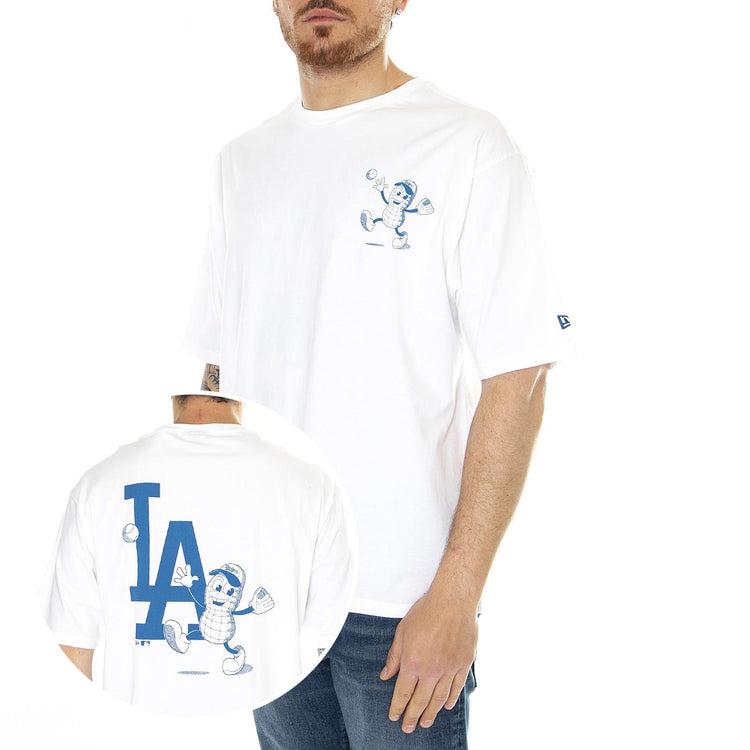 MLB Food Graphic OS Tee Los Angeles Dodgers White / Navy - Maglietta Girocollo Uomo Bianca 60435534  NEW ERA 
