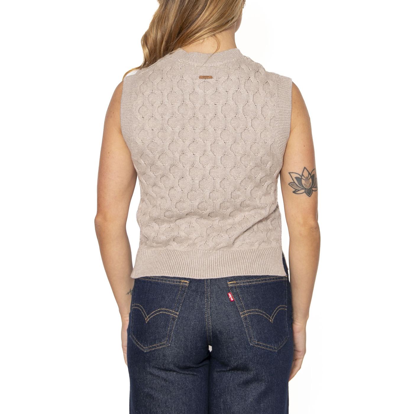 Bluebell Cable Vest Mid Oatmeal Heather - Canotta in Maglia Donna Beige 0012J-0000  LEVIS 