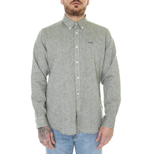 Nelson Tailored Shirt Bleached Olive - Camicia Uomo Grigia MSH5090-OL31-SS23  BARBOUR 