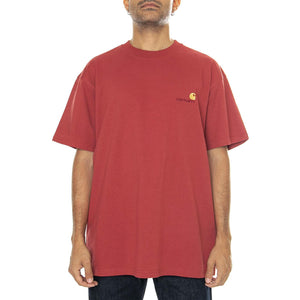 S/S American Script T-Shirt Tuscany - Maglietta Girocollo Uomo Rossa I029956.002XX  CARHARTT WIP 