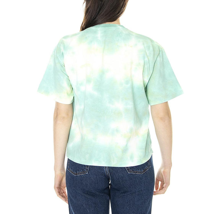 Womens Obet Tag Custom Crop Tie Dye Cucumber / Silk Soft & Cloudy T-Shirt 267711986-CUB  OBEY 