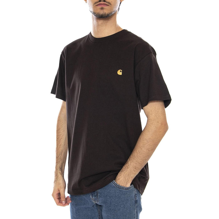 S/S Chase T-Shirt Tobacco / Gold - Maglietta Girocollo Uomo Marrone I026391.00WXX . CARHARTT WIP 