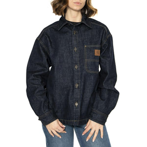 W' Lovilia Shirt Jac Blue - Camicia / Giacca Donna Denim Jeans Blu I034461.0102  CARHARTT WIP 