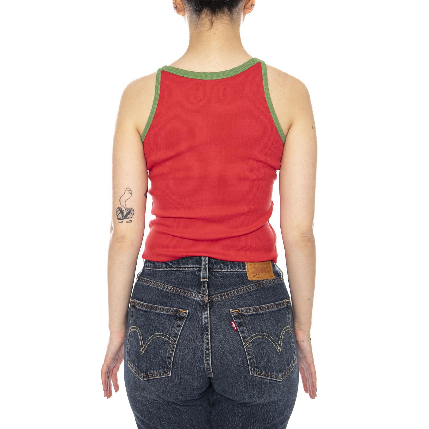 CLAVEL IVY CONTRAST HARRIET TOP - Canotta Donna Rossa WTP00259 RED THINKING MU 