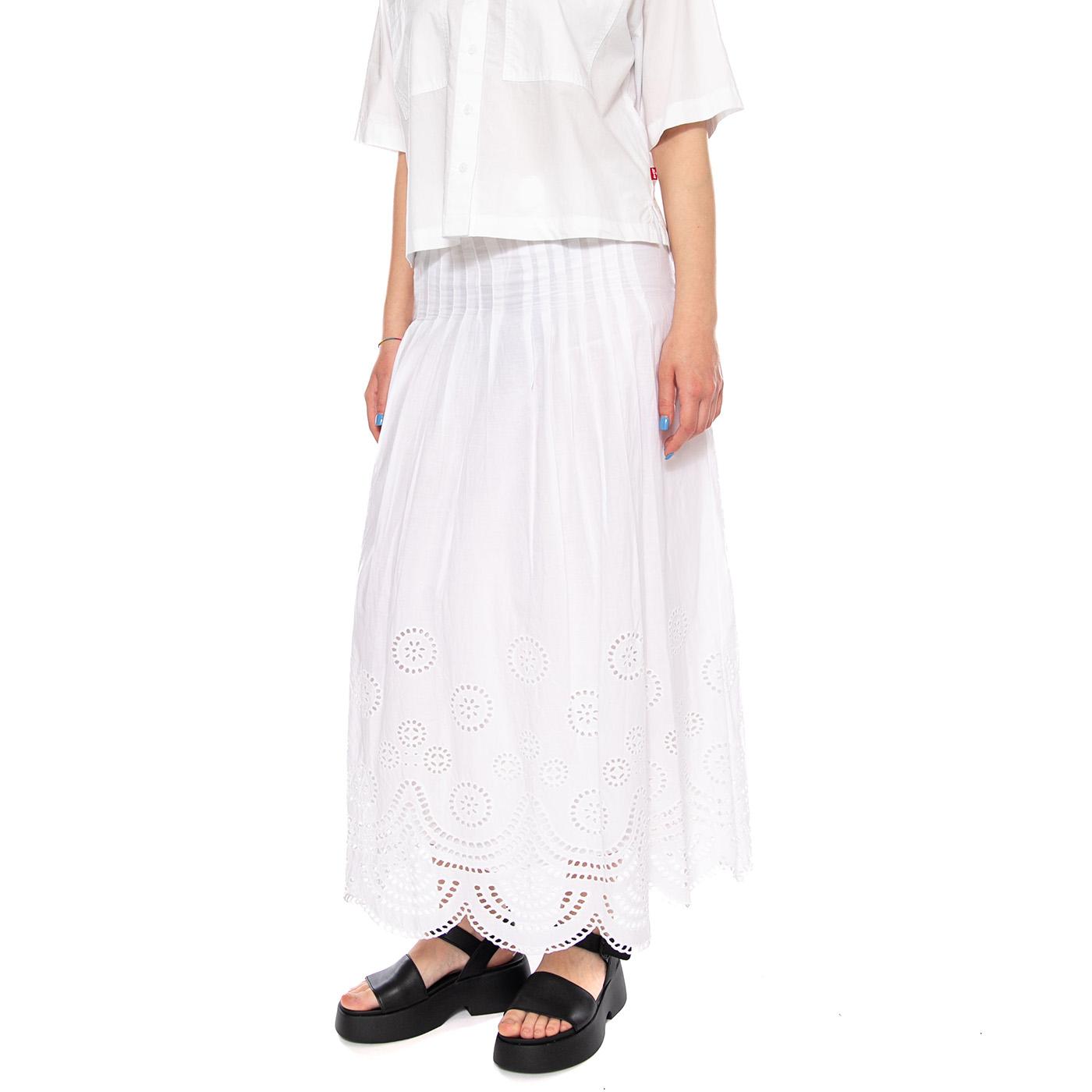 SKIRTS WHITE - Gonna Lunga in Cotone Bianca 4.69.051.11 100 MD'M 