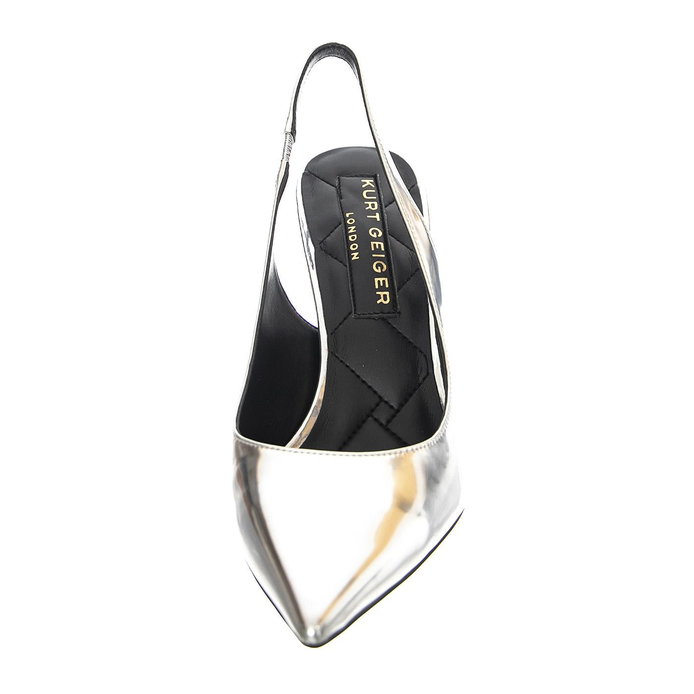 London Slingback Leather Silver - Sandali Donna Argento KGS9314863109-63  KURT GEIGER 