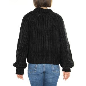 Puff Sleeve Sweater Black - Maglione Donna Nero 112356480-BLACK  WRANGLER 