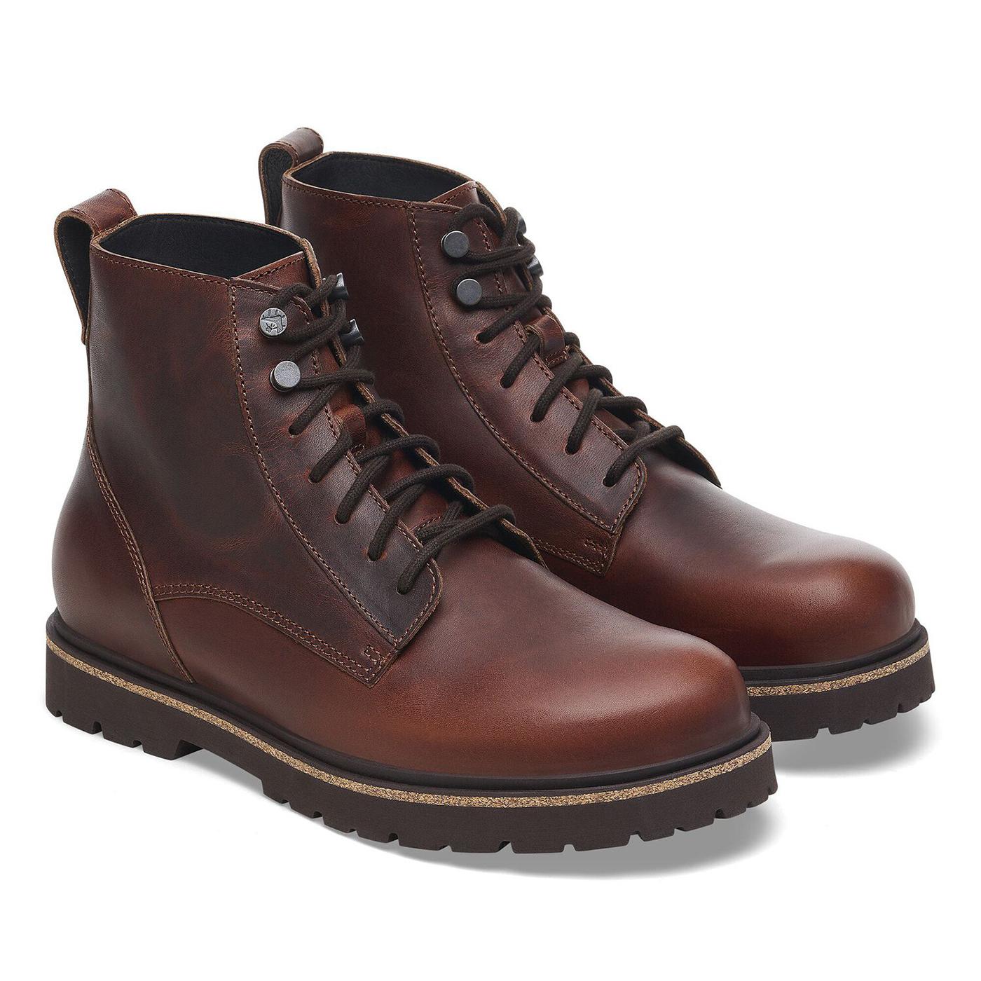 Highwood Lace Mid Men chocolate, Natural Leather - Stivaletti Uomo Marroni 1028241  BIRKENSTOCK 
