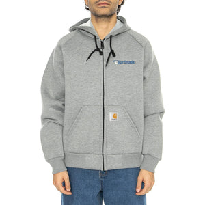 Harttronix Car-Lux Hooded Jack Dark Grey Heather / Grey - Felpa con Cappuccio e Zip Uomo Grigia I034454.2O6XX  CARHARTT WIP 